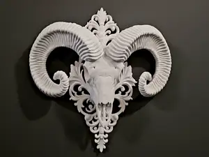 Gothic Elegance RAM Skull Wall Hang