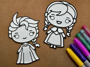 Elsa Anna Frozen Coloring Creative Fun Craft