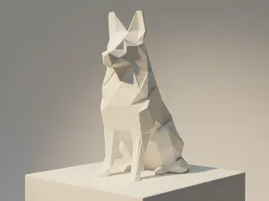 Cane in Stile Gometrico Lowpoly - Pastore Tedesco