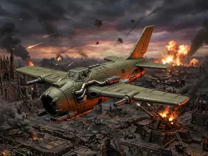 Dark fat plane bomber