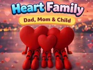 Heart Family – Dad, Mom & Child Decorazione