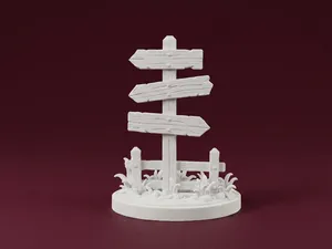 Wooden Signpost Figurine