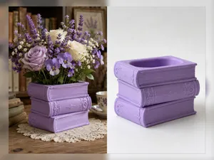 Purple Book Stack Vase