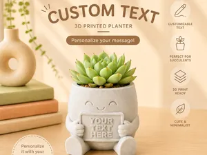Custom Text Planter – Personalized Planter Pot