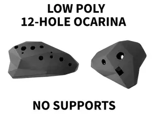 Low Poly 12-Hole Ocarina - No Supports