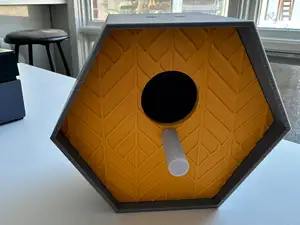Hexagon Shaped Birdhouse with removable Faceplate