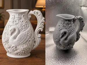 White Swan Royal Pitcher Vase Decor