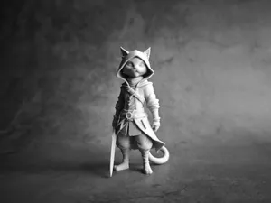 Assassin Cat Desktop Ornament / Figurine
