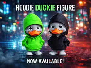 Cool duck in a hoodie