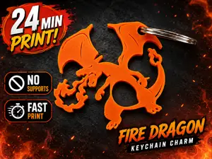 Charizard | Pokemon | Dragon Keychain 24min Print