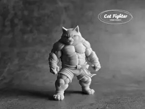 猫咪斗士 办公室装饰品摆件