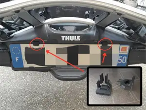 Clips porte vélo Thule fixation immatriculation