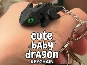 Cute Flexi Keychain Pet Dragon | Baby Toothless