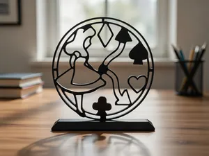 Alice Wonderland Desk Ornament Silhouette