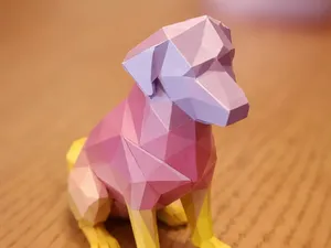 Low poly Decor Labrador Retriever Sitting Dog