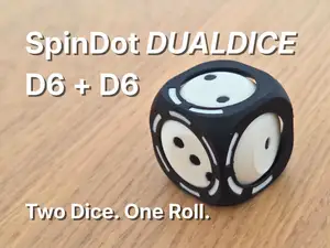 SpinDot DualDice D6 + D6 — Two Dice. One Roll.