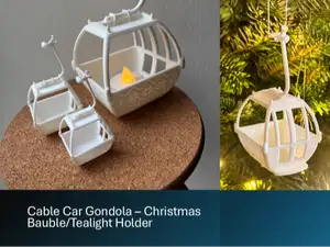 Cable Car Gondola/Ski Lift - Christmas Bauble