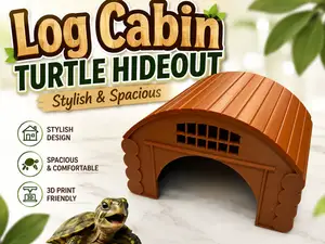 Rustic Log Cabin: Reptile & Turtle Hideout