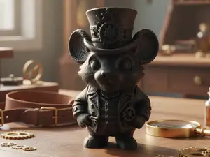 Steampunk-Maus mit Zahnrad-Zylinder