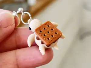 turtle donut cookie earrings