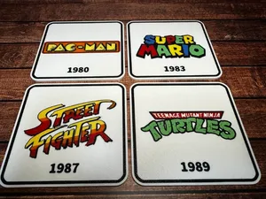 Retro Arcade Games - Drinks Coasters