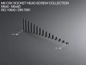 M6 CSK Socket Head Screw Collection M6x6-M6x60
