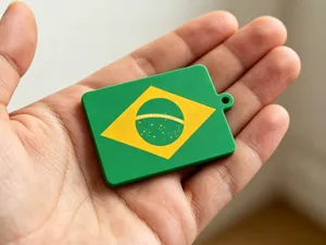 巴西国旗钥匙链钥匙扣-世界各国家国旗2026美加墨世界杯-男孩涂色玩具