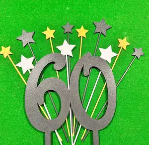 Star on stick cake topper 47mm across