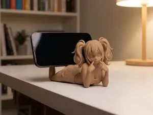 Anime pigtail girl figurine / Phone Stand