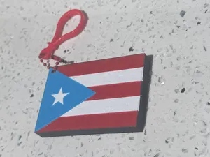 2-in-1 Puerto Rican Flag Pop Top Keychain