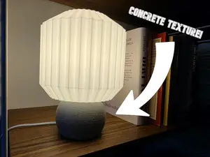 Pleated Modern Lamp With Concrete Lamp Base E27