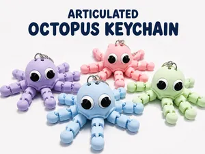 Cute Articulated Baby Octopus Keychain