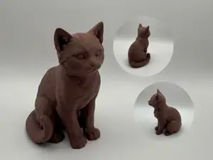 Elegant Sitting Cat – detailed realistic kitty