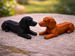 Dackel liegend Low Poly