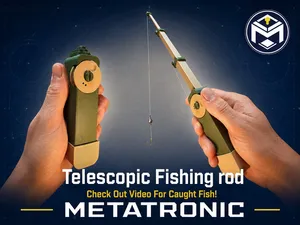 Working Telescopic Micro Fishing Rod with reel