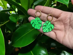 Pendientes hoja monstera