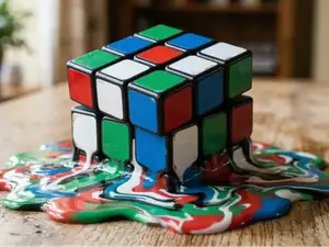The Melting Cube - Surrealist Rubik Illusion
