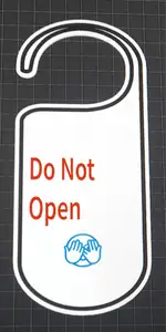 door handle sign