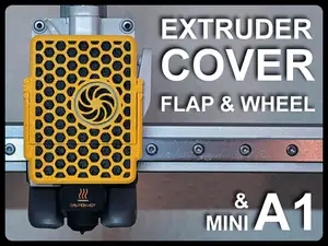 A1 / A1 Mini extruder cover w/ hotend flap & wheel