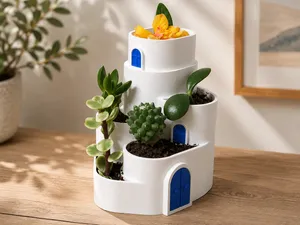 Greek Multifloor Houses Planter for Succulents