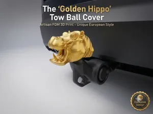 Golden Hippo Tow Hitch Ball Cover Cap