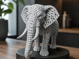 Majestic Elephant Sculpture-Voronoi Style