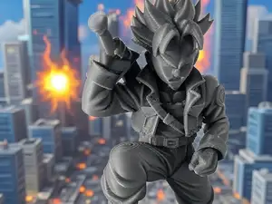 Trunks Dragon Ball Z sur base rocheuse