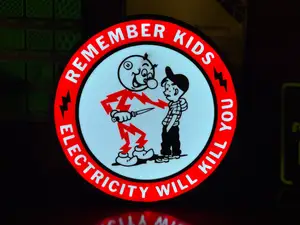 Remember Kids Electricity Will Kill You Light Box