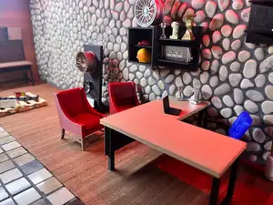 miniature classic arm chair&desk for diorama 1:18