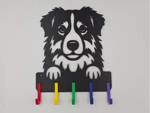 Dog Leash & Collar Holder, Australian Shepherd