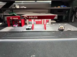 Gas Station with parking&Wash for 1:64 scale cars