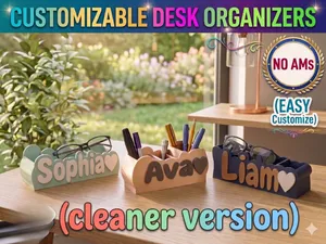 Updated | emoji |Customizable Name Desk Organizer 