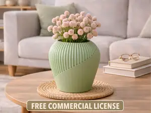 Cactus Rift Japandi Vase - FREE COMMERCIAL LICENSE