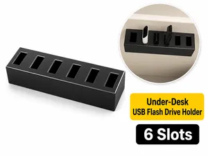 Under-Desk USB Flash Drive Holder – 6 Slots